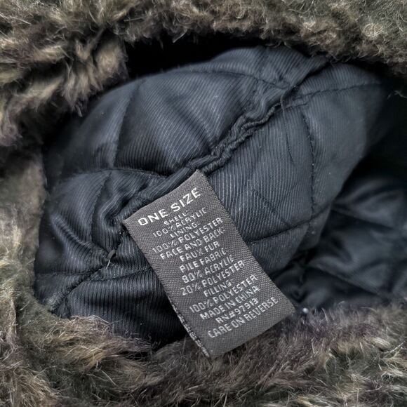 Unbranded Men's Knit Trapper Hat Fair Isle Brown One Size Ear Flaps Vegan Fur - Picture 8 of 8